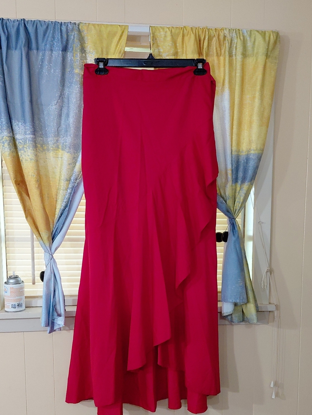 Women’s Red Ruffle Midi Skirt Temu XL